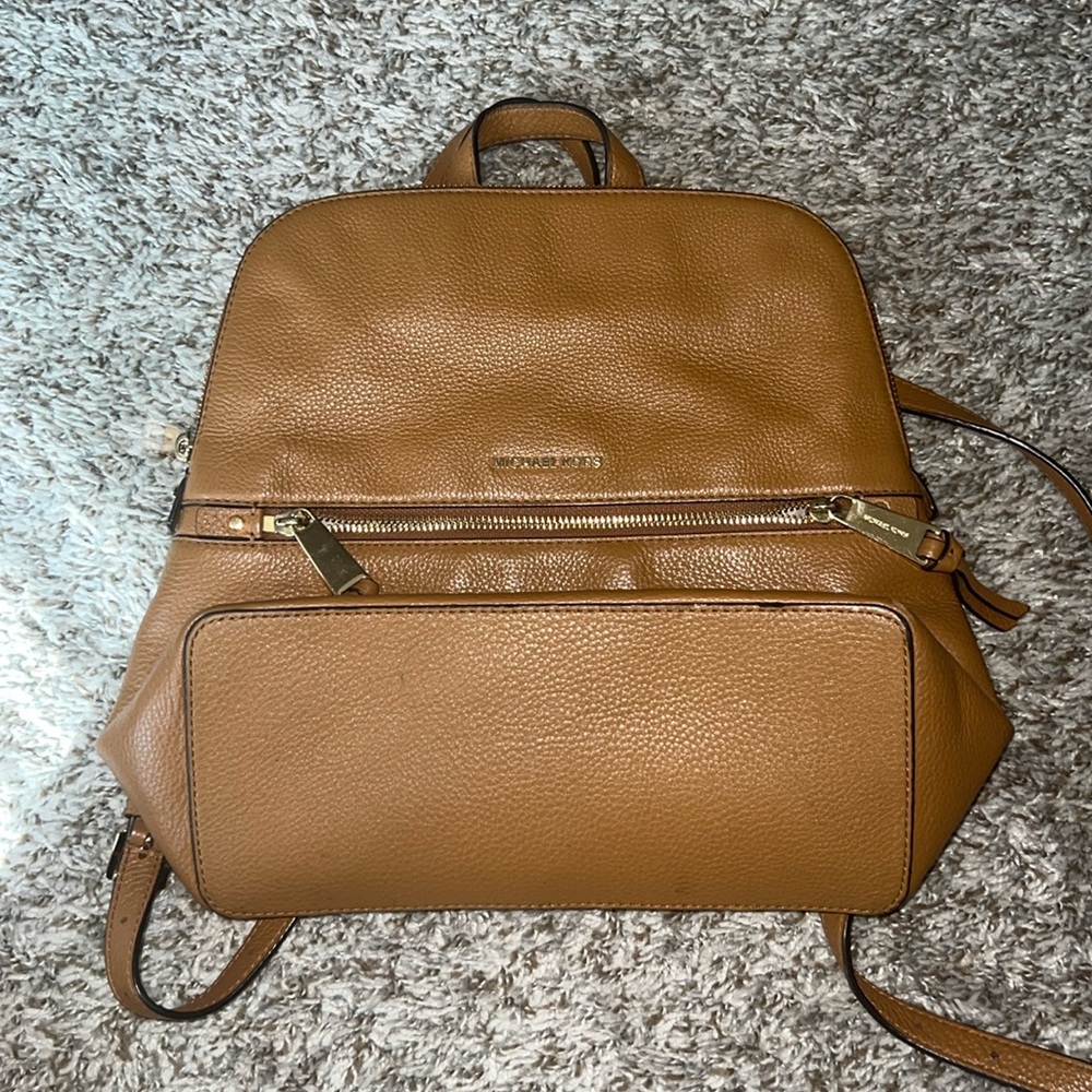 Michael Kors brown Zip small backpack